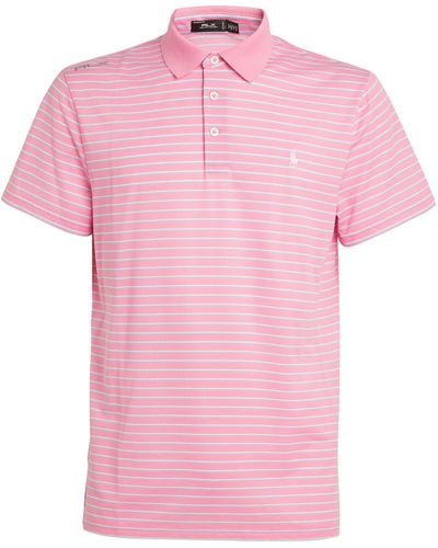 RLX Ralph Lauren Fine Striped Polo Shirt - Pink