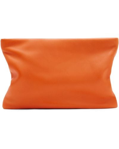 AllSaints Leather Bettina Clutch Bag - Orange