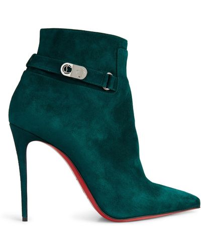 Christian Louboutin Lock So Kate Booty Suede Ankle Boots 100 - Green
