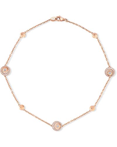 David Morris Rose Gold And Diamond Rose Cut Forever Chain Necklace - Metallic