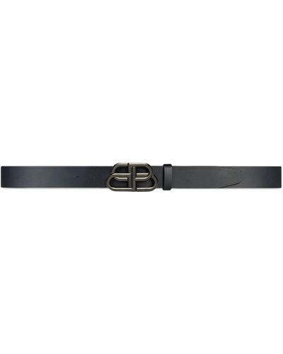 Balenciaga Leather Logo Belt - White