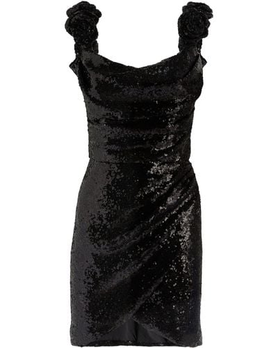 Costarellos Sequin-embellished Vespera Mini Dress - Black