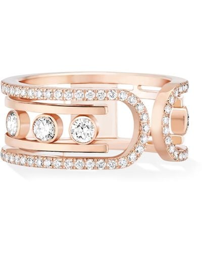 Messika Rose Gold And Diamond Move 10th Birthday Ring - Natural