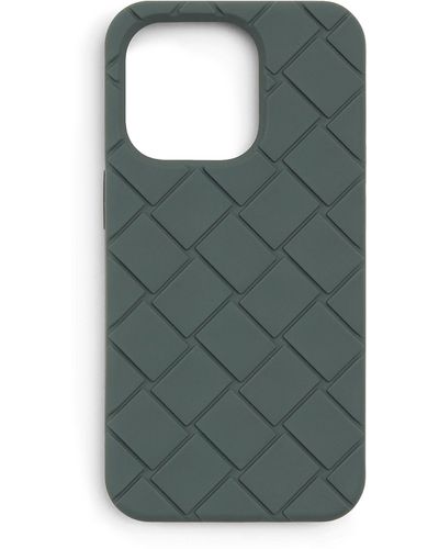 Bottega Veneta Rubber Intreccio Iphone 14 Pro Case - Green