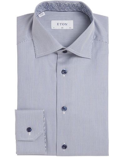 Eton Cotton Striped Shirt - Blue