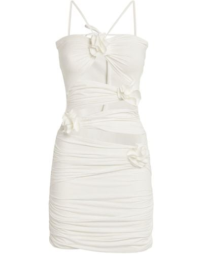 Maygel Coronel Floral Applique Coari Mini Dress - White