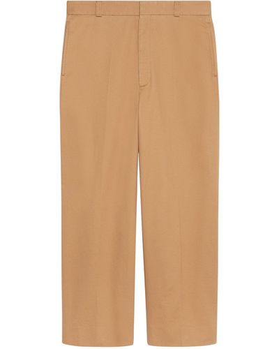 Gucci Cotton Drill Tailored Trousers - Natural