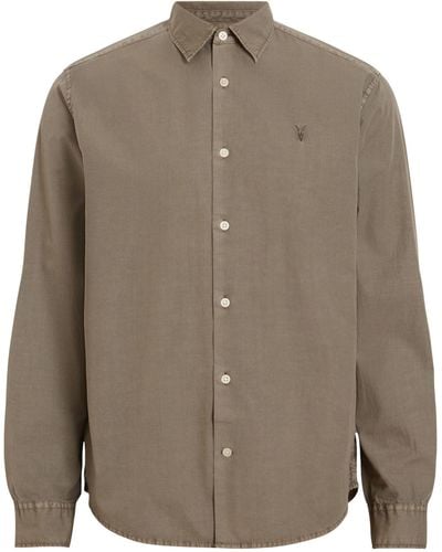 AllSaints Cotton Tahoe Shirt - Brown