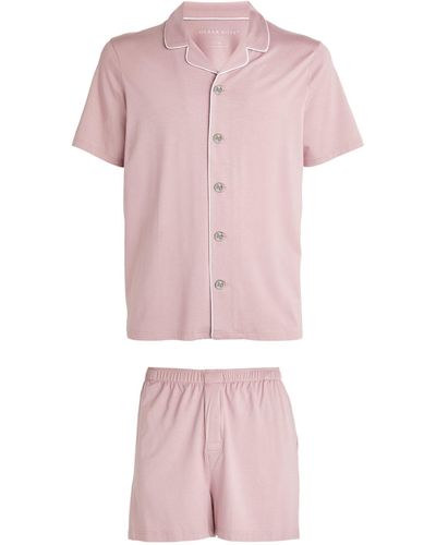 Derek Rose Stretch-modal Basel Pajama Set - Pink