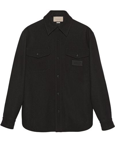 Gucci Wool Patch-detail Overshirt - Black