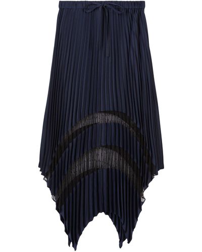 The Kooples Asymmetric Midi Skirt - Blue