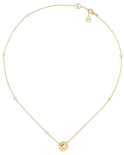 Gucci Yellow Gold Icon Necklace - White