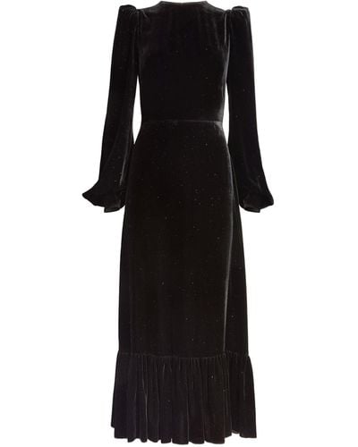 The Vampire's Wife Velvet-silk The Villanelle Midi Dress - Black