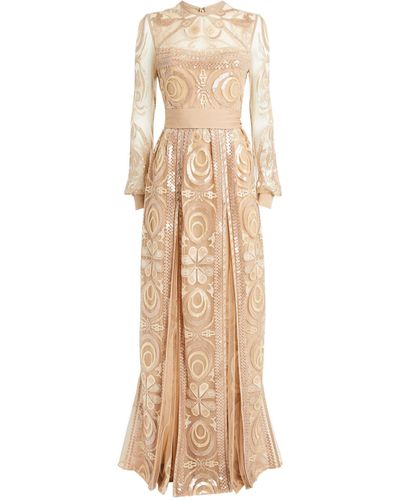 Elie Saab Embellished Gown - Natural