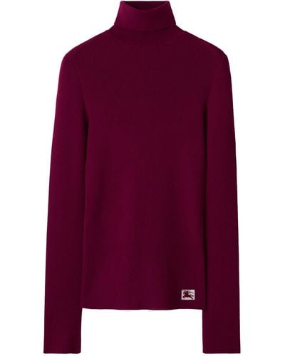 Burberry Wool-blend Rollneck Sweater - Purple