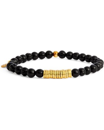Tateossian Black Agate And Gold-plated Silver Bracelet