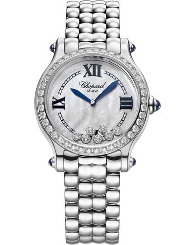 Chopard Stainless Steel And Diamond Happy Sport The First Automatic Watch 33mm - White