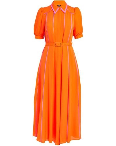 ME+EM Me+em Silk Belted Maxi Dress - Orange