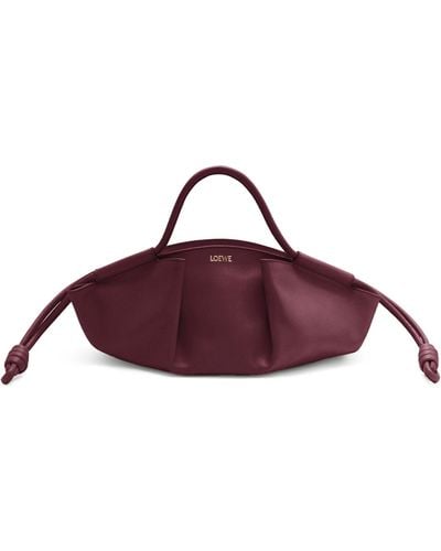 Loewe Small Leather Paseo Tote Bag - Purple
