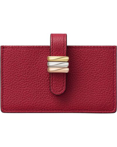 Cartier Calf Leather Trinity Card Holder - Red