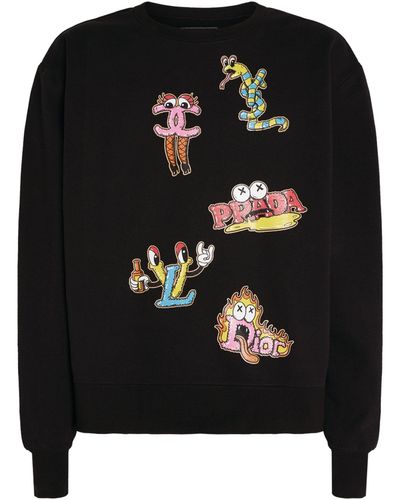 DOMREBEL Cotton Luxury Brands Sweatshirt - Black