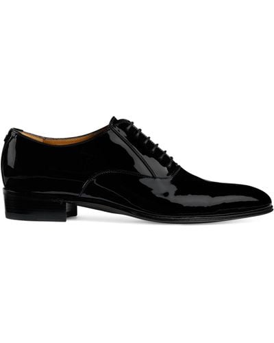 Gucci Patent Leather Oxford Shoes - Black