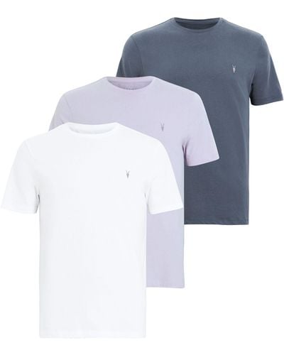 AllSaints Cotton Brace T-shirts (set Of 3) - Blue