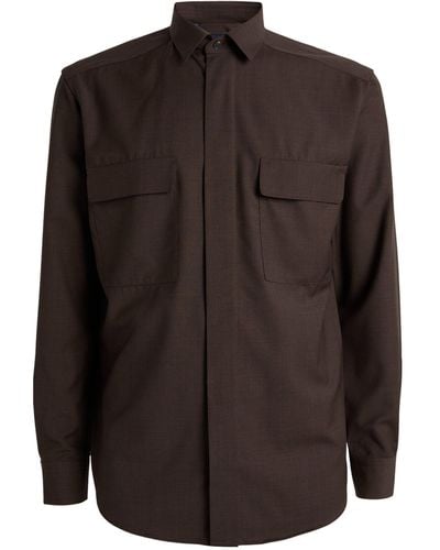 Eton Wool Overshirt - Brown