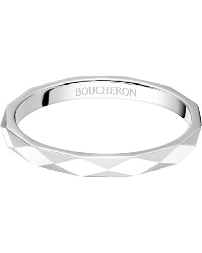 Boucheron Platinum Facette Wedding Ring - Metallic