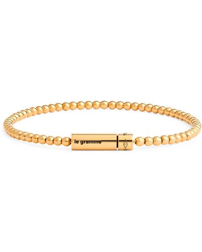 Le Gramme Yellow Gold Beads Bracelet - Natural