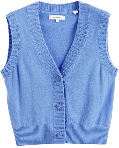 Chinti & Parker Wool-cashmere Basics Waistcoat - Blue