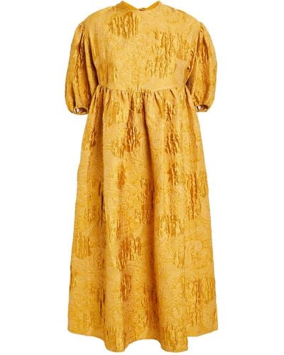 RHODE Jacquard Ruth Midi Dress - Yellow