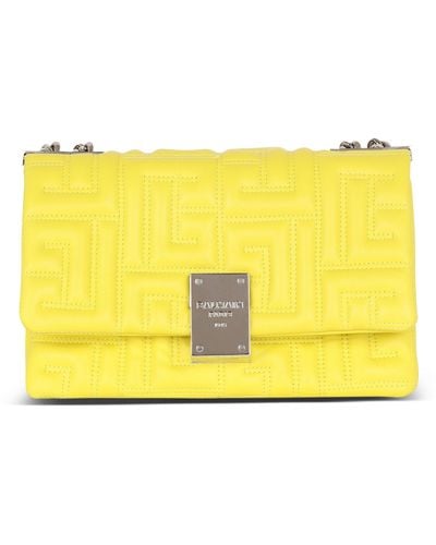 Balmain Small 1945 Soft Quilted Shoulder Bag - Yellow