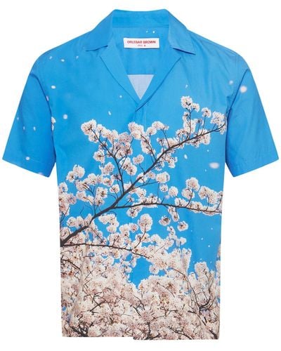 Orlebar Brown Cotton Maitan Shirt - Blue
