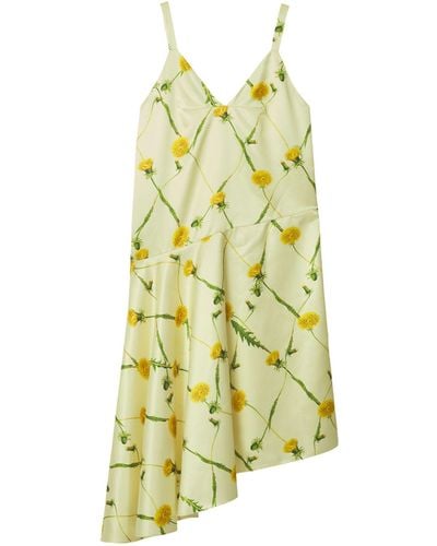 Burberry Satin Dandelion Mini Dress - Yellow