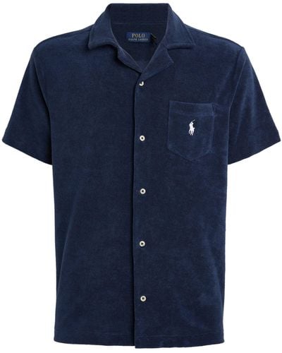 Polo Ralph Lauren Terry Towelling Polo Shirt - Blue