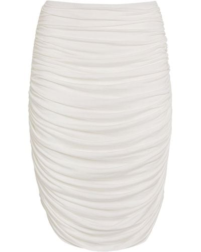 Norma Kamali Shirred Midi Skirt - White