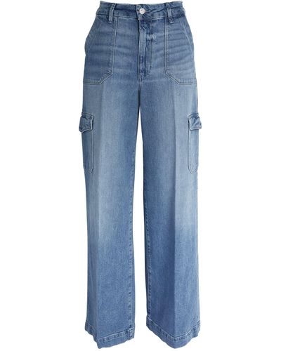PAIGE Harper Wide-leg Cargo Jeans - Blue