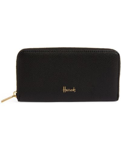 Harrods Oxford Zip-around Wallet - Black