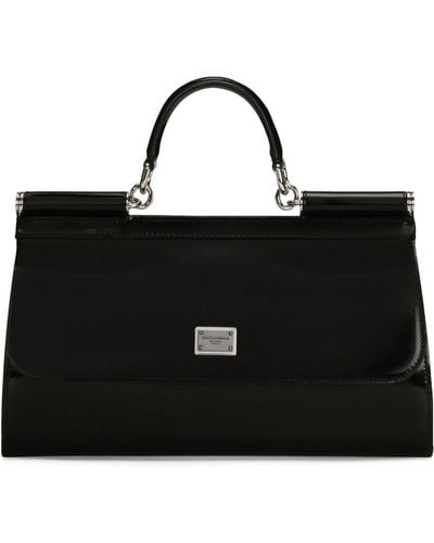 Dolce & Gabbana Patent Calfskin Top-handle Bag - Black