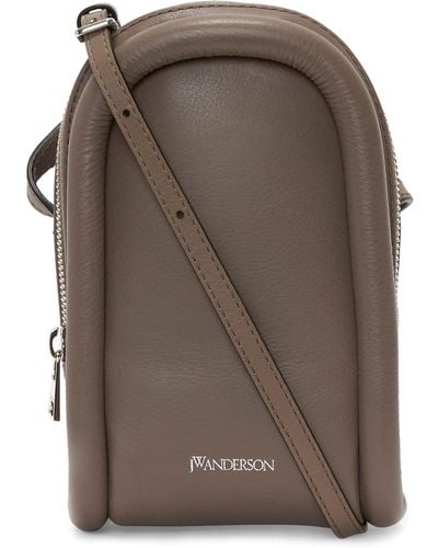 JW Anderson Leather Bumper Phone Pouch - Brown