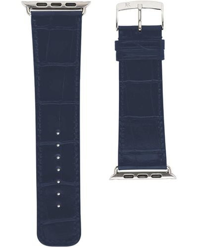 Jean Rousseau Alligator Leather Apple Watch Strap (38mm) - Blue