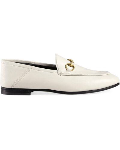 Gucci Leather Brixton Horsebit Loafers - White