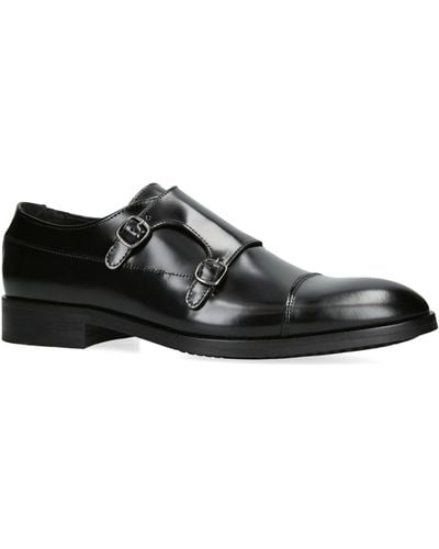 Kurt Geiger Leather Hunter Monk Buckle Shoes - Black