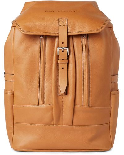 Brunello Cucinelli Leather Street Backpack - Brown