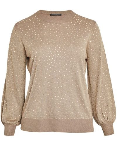 Marina Rinaldi Crystal-embellished Sweatshirt - Brown