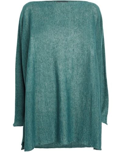 Eskandar Long Boat-neck Sweater - Green
