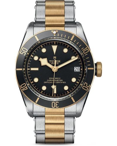 Tudor Black Bay Stainless Steel And Yellow Gold Watch 41mm - Gray