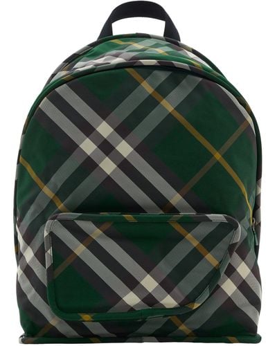 Burberry Small Check Shield Backpack - Green