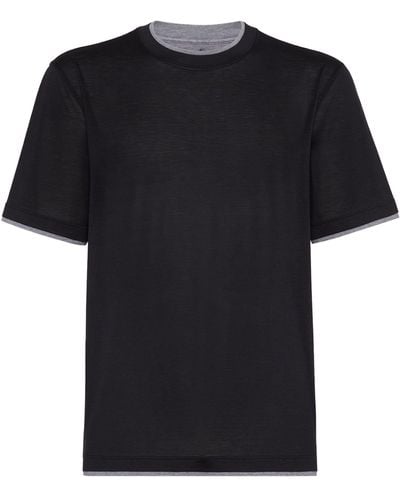 Brunello Cucinelli Cotton Faux-layered T-shirt - Black